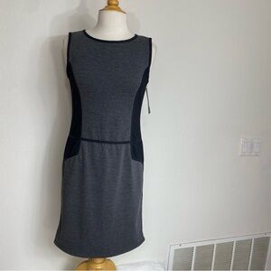 New Mossimo Black Gray Stretch Ponte Sleeveless Shift Dress Size Small Classic